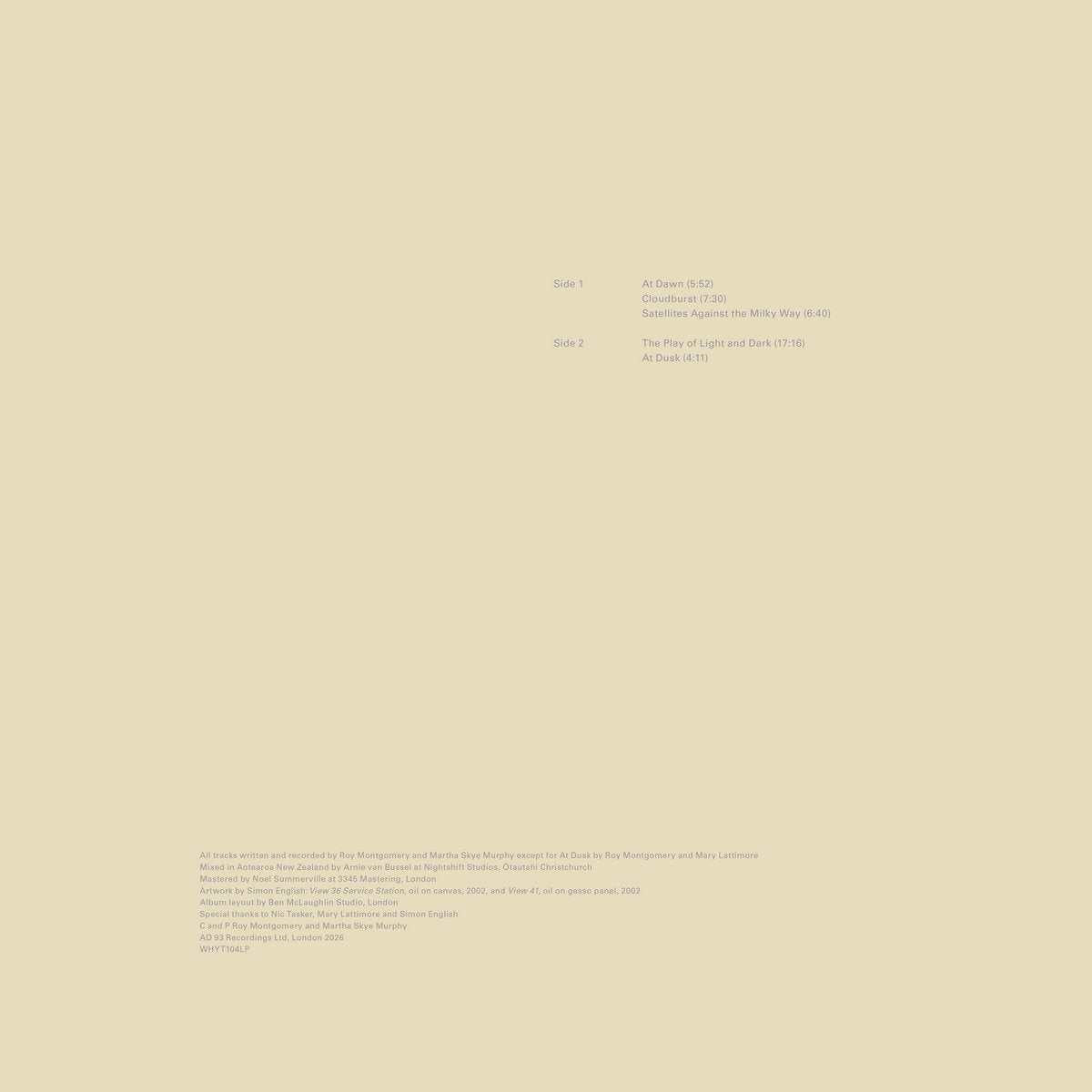 Roy Montgomery & Martha Skye Murphy - Nebular LP